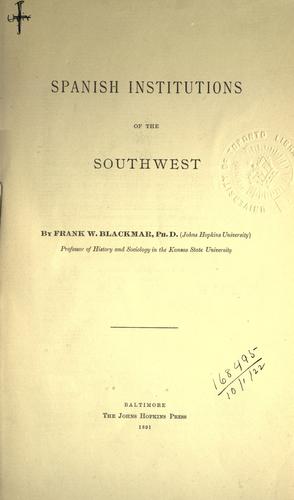 Spanish institutions of the Southwest.