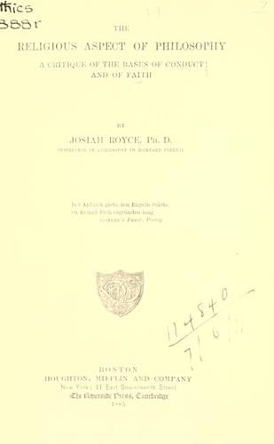 The  religious aspect of philosophy