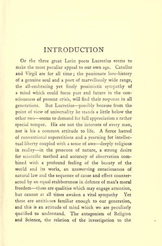 Lucretius on the nature of things