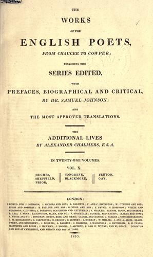 The works of the English poets, from Chaucer to Cowper