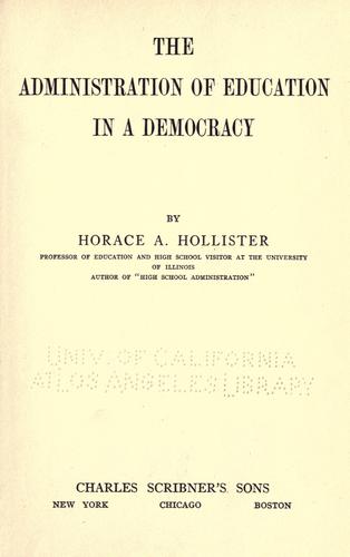 The administration of education in a democracy