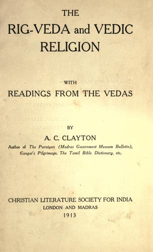 The Rig-Veda and Vedic religion