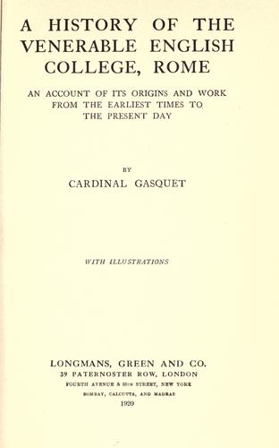 A history of the Venerable English College, Rome