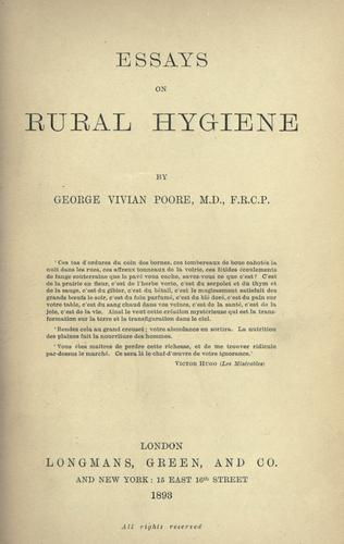 Essays on rural hygiene
