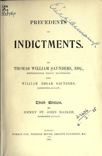 Precedents of indictments.