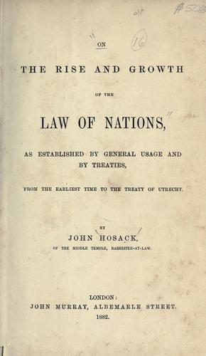 On the rise and growth of the law of nations