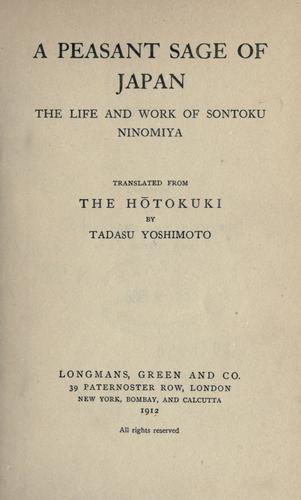 A peasant sage of Japan