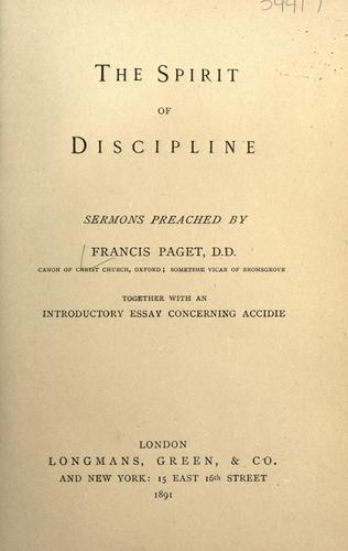 The spirit of discipline