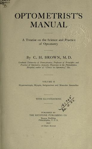 Optometrist's manual