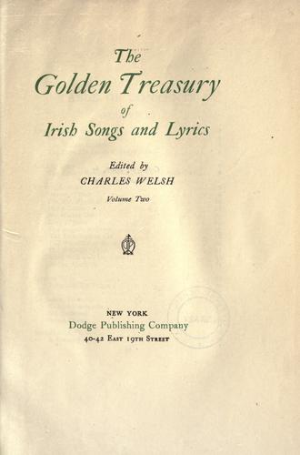 The Golden treasury of Irish songs and lyrics