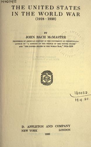 The United States in the World War.