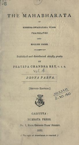 The Mahabharata of Krishna-Dwaipayana Vyasa (Drona Parva)