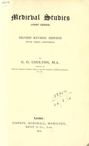 Medieval studies (first series).