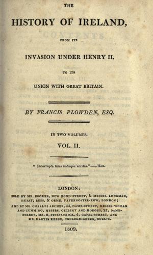 The history of Ireland from its invasion under Henry II to its union with Great Britain.