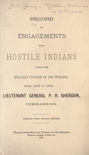 Record // of // engagements // with // hostile Indians // within the // Military division of the Missouri