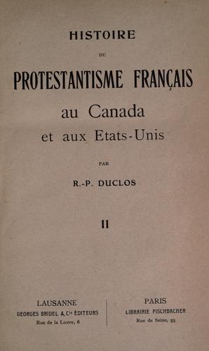 Histoire du protestantisme français au Canada et aux États-Unis