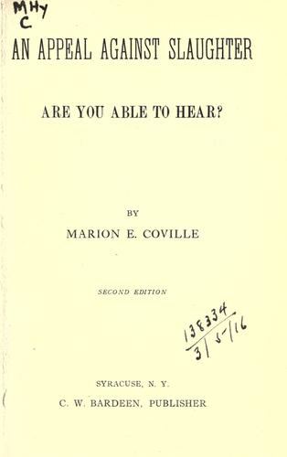 An appeal against slaughter