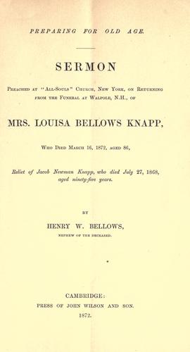 Preparing for old age.