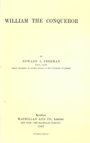 William the Conqueror.