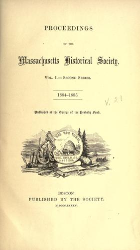Proceedings of the Massachusetts Historical Society.