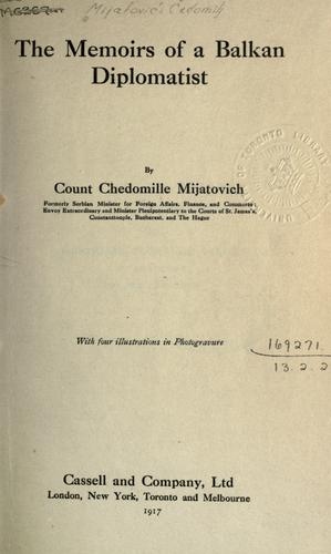 The memoirs of a Balkan diplomatis