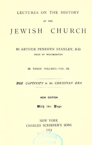 Lectures on the history of the Jewish Church