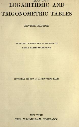 Logarithmic and trigonometric tables.