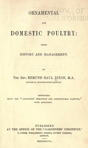 Ornamental and domestic poultry