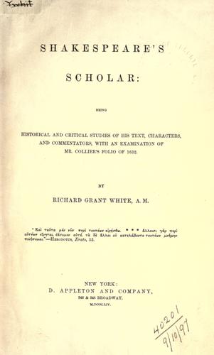 Shakespeare's scholar