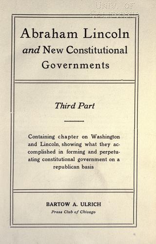 Abraham Lincoln and constitutional government
