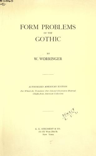 Form problems of the Gothic