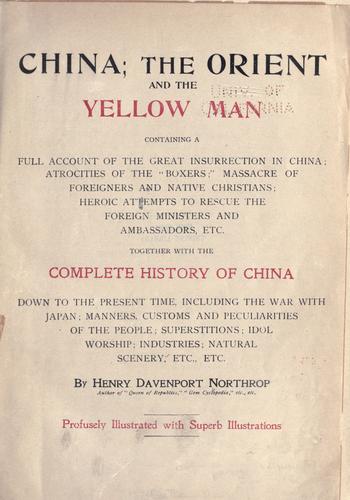 China, the Orient and the yellow man.