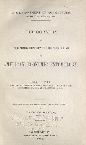 Bibliography of the more important contributions to American economic entomology.