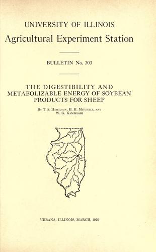 The digestibility and metabolizable energy of soybean products for sheep