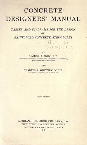 Concrete designers' manual, tables and diagrams for the design of reinforced concrete structures