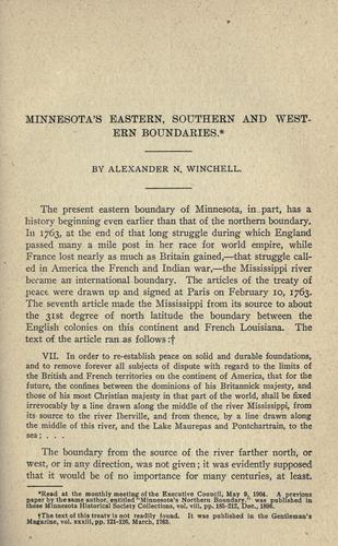Minnesota's eastern, southern and western boundaries
