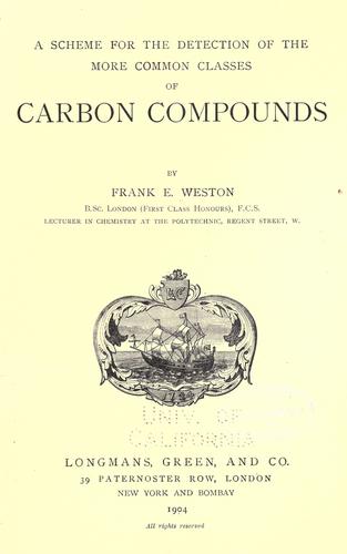 A scheme for the detection of the more common classes of carbon compounds