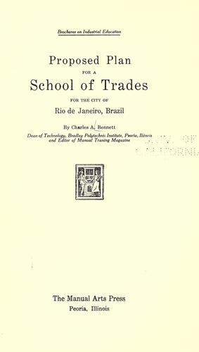 Proposed plan for a school of trades for the city of Rio de Janeiro, Brazil
