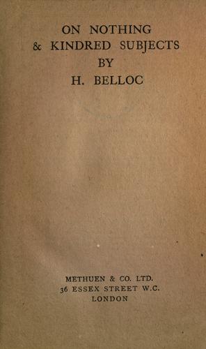 On nothing & kindred subjects