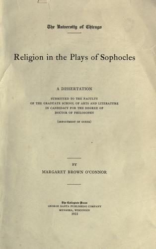 Religion in the plays of Sophocles.