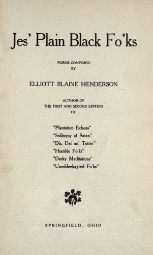 Jes' plain black fo'ks.