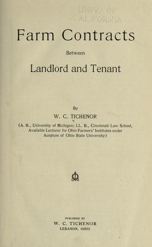 Farm contracts between landlord and tenant