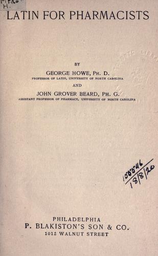 Latin for pharmacists.