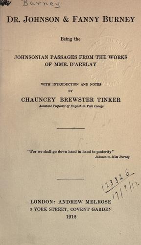 Dr. Johnson & Fanny Burney