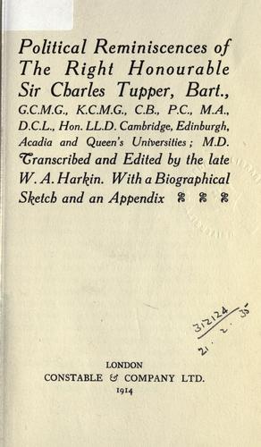 Political reminiscences ...