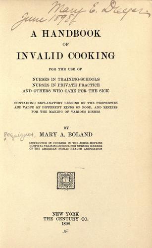A handbook of invalid cooking