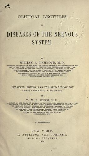 Clinical lectures on diseases of the nervous system