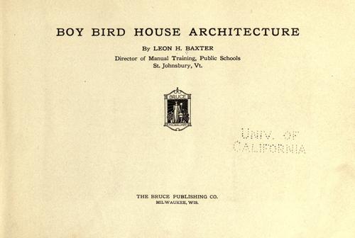 Boy bird house architecture