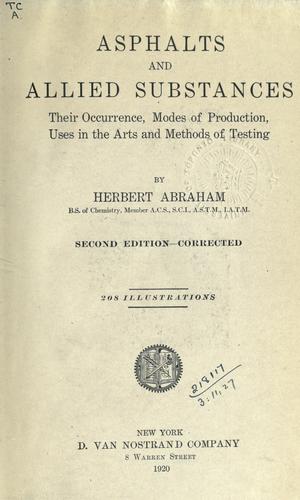 Asphalts and allied substances