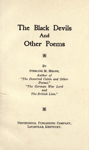 The black devils and other poems.